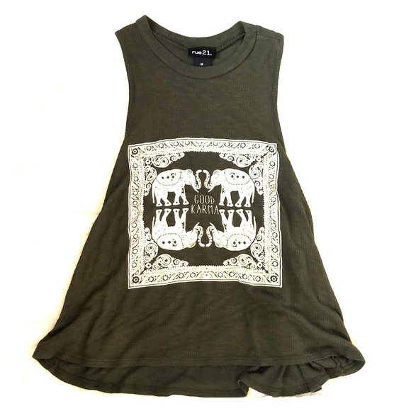 “Good Karma” high neck tank from Rue 21 - Picture 1 of 3